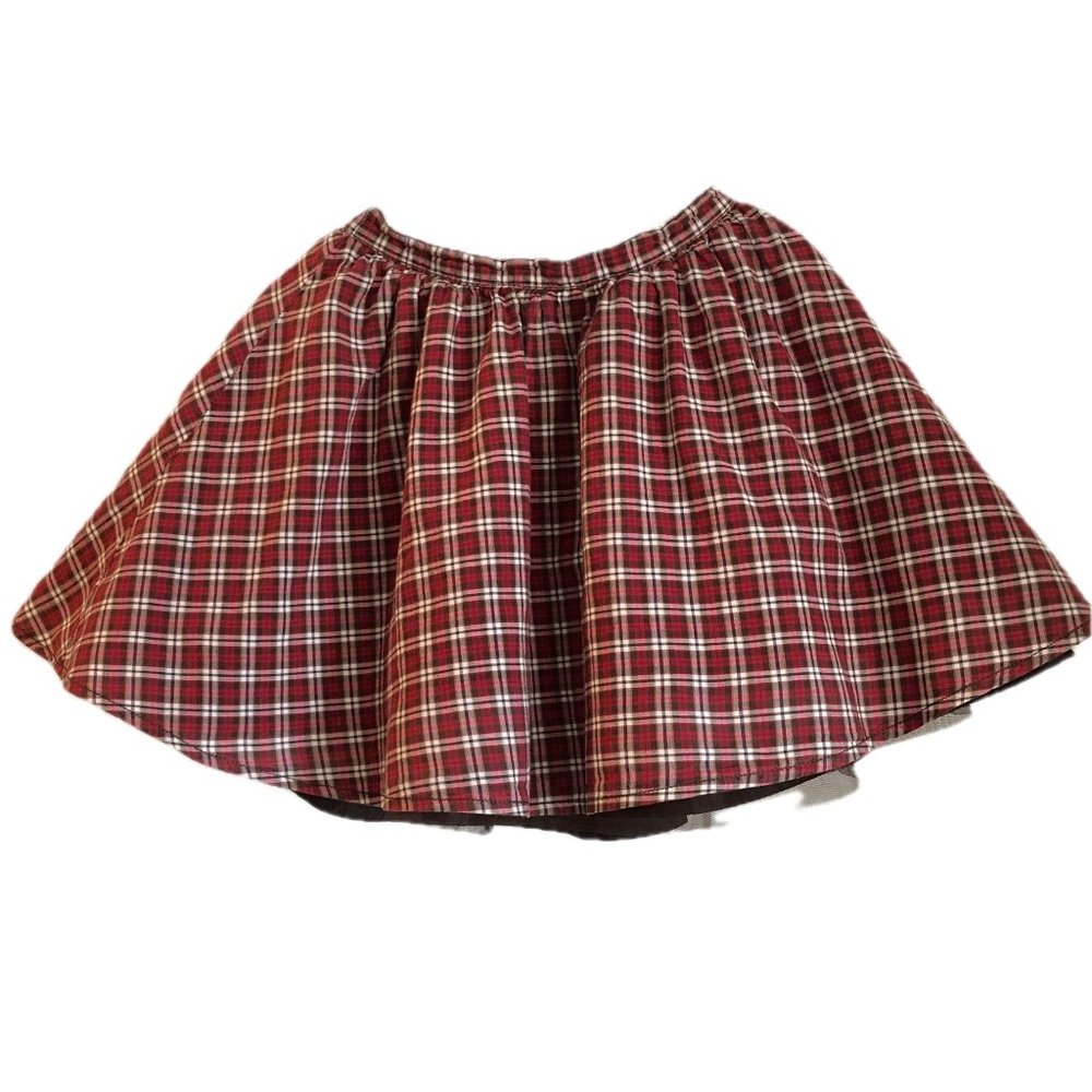 Crazy 8 Girls Red Black Plaid Twirl Skirt Size 3 Years
